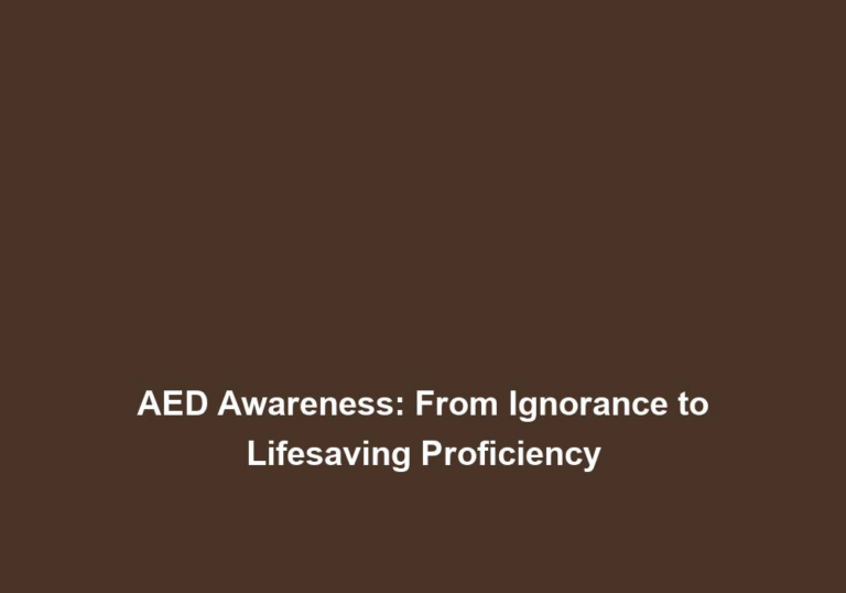 AED Awareness: From Ignorance to Lifesaving Proficiency