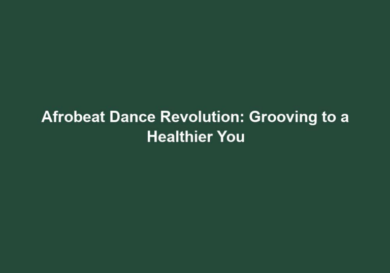 Afrobeat Dance Revolution: Grooving to a Healthier You