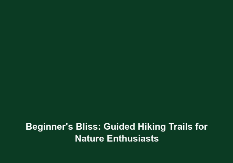 Beginner’s Bliss: Guided Hiking Trails for Nature Enthusiasts