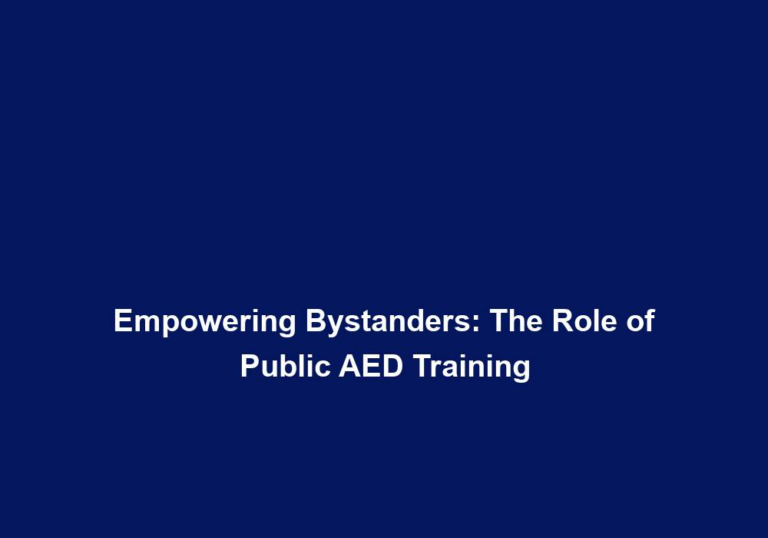 Empowering Bystanders: The Role of Public AED Training