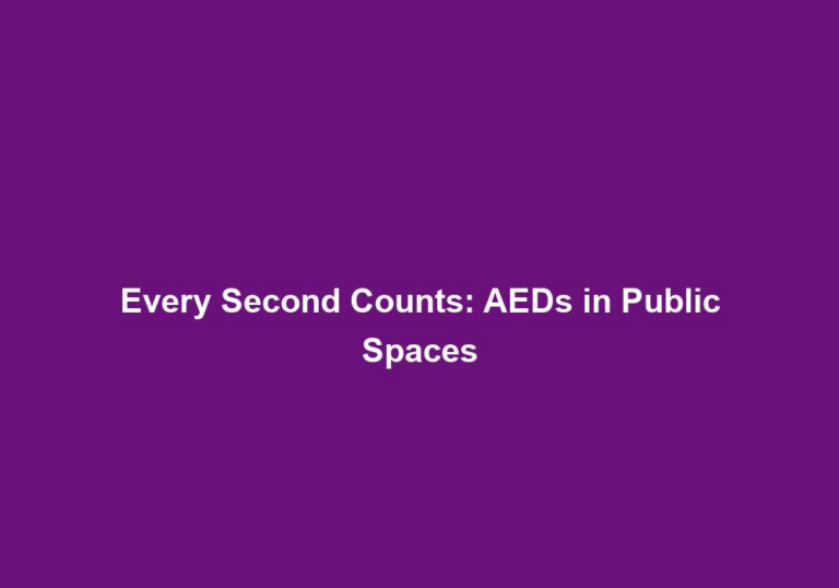 Every Second Counts: AEDs in Public Spaces