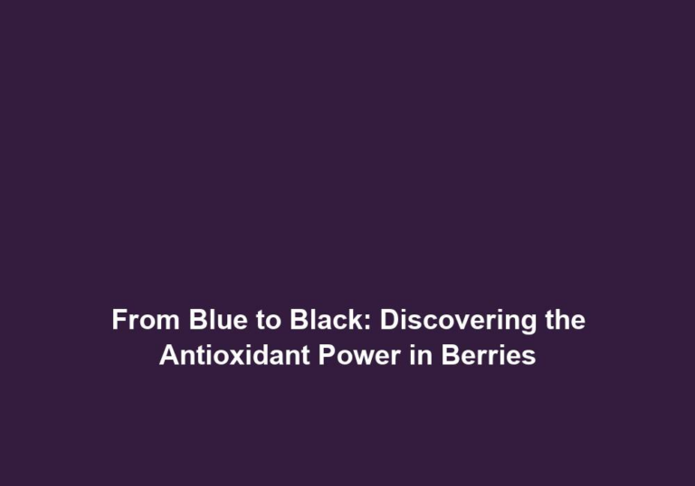 From Blue to Black: Discovering the Antioxidant Power in Berries