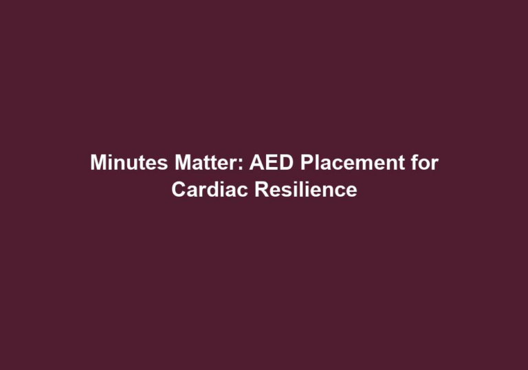Minutes Matter: AED Placement for Cardiac Resilience